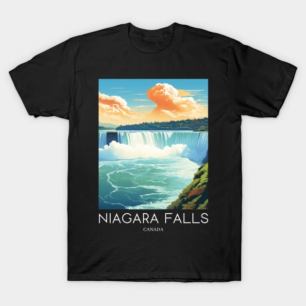 A Pop Art Travel Print of the Niagara Falls - Canada T-Shirt by Studio Red Koala